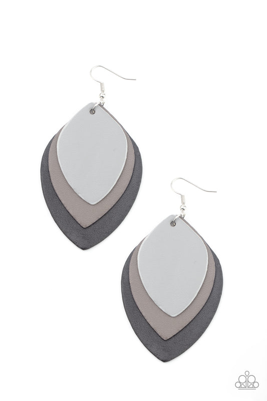 Paparazzi Accessories: Light as a LEATHER - Black Earring