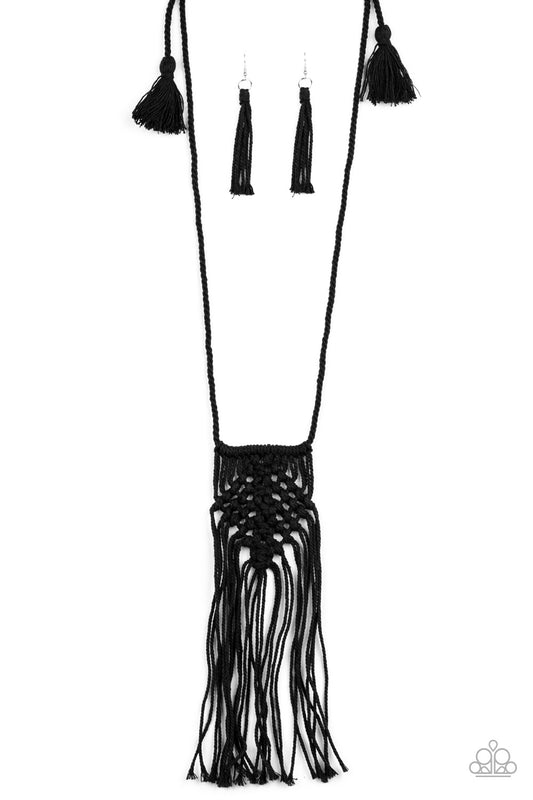 Paparazzi Accessories: Macrame Mantra - Black Necklace