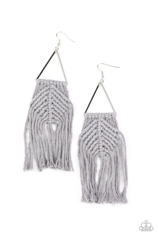 Paparazzi Accessories: Macrame Jungle - Silver Earring