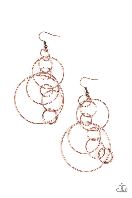 Paparazzi Accessories: Running Circles Around You - Copper Earring