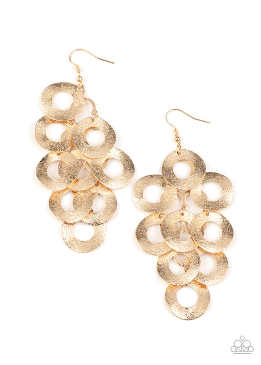 Paparazzi Accessories: Scattered Shimmer - Gold Earring