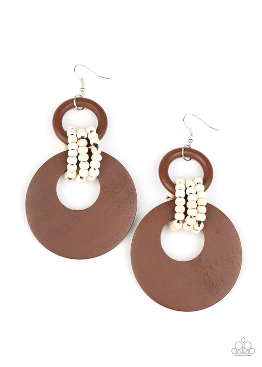 Paparazzi Accessories: Beach Day Drama - Brown Earring