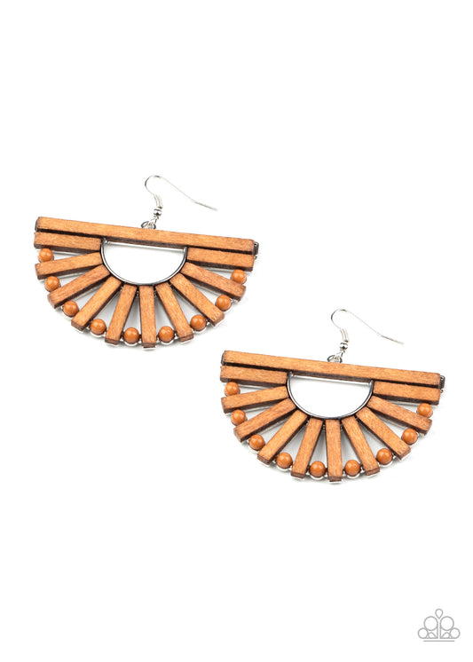 Paparazzi Accessories: Wooden Wonderland - Brown Earring