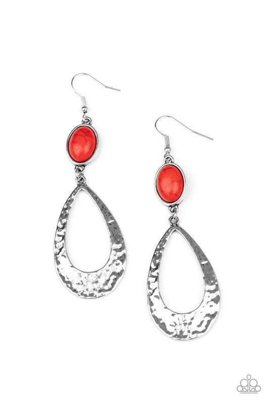 Paparazzi Accessories: Badlands Baby - Red Earring