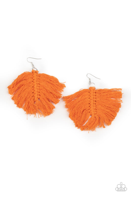Paparazzi Accessories: Macrame Mamba - Orange Earring