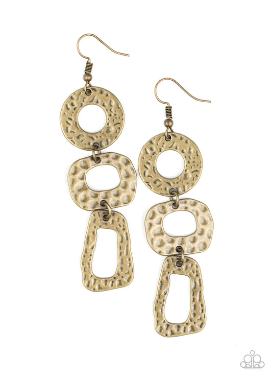 Paparazzi Accessories: Prehistoric Prowl - Brass Earring