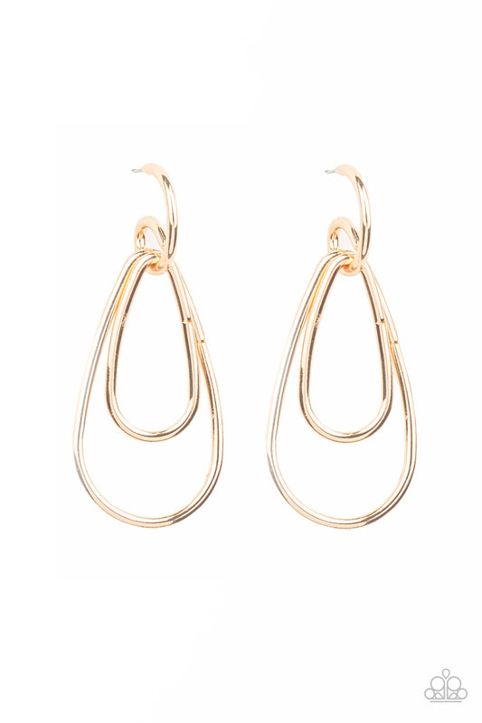 Paparazzi Accessories: Droppin Drama - Gold Earring
