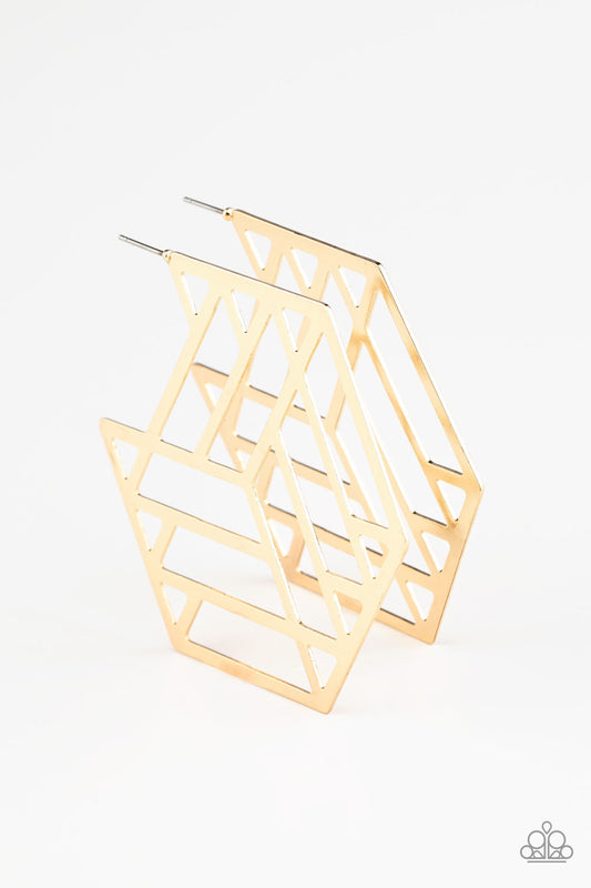 Paparazzi Accessories: Gotta Get GEO-ing - Gold Earring