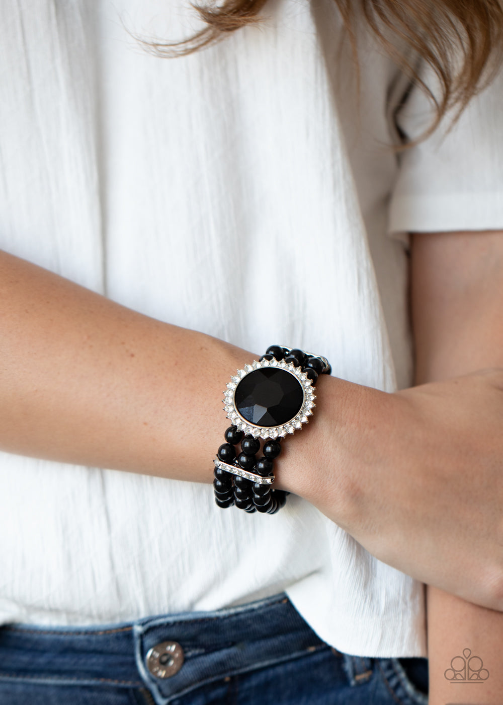 Paparazzi Accessories: Speechless Sparkle - Black Bracelet