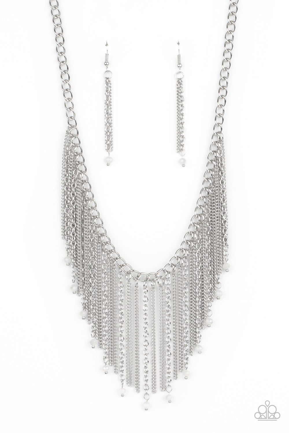 Paparazzi Accessories: Cue The Fireworks - White Necklace