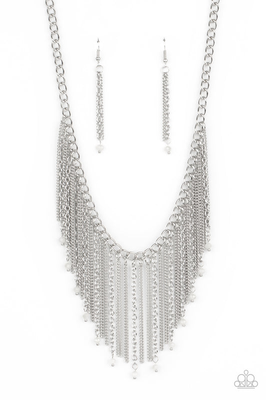Paparazzi Accessories: Cue The Fireworks - White Necklace