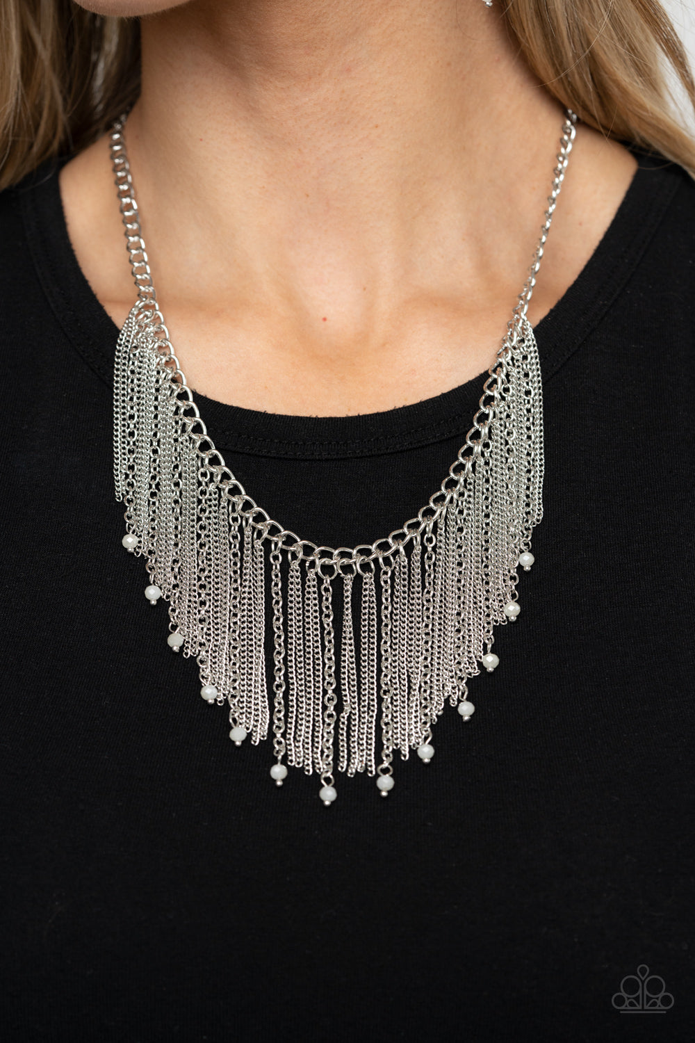 Paparazzi Accessories: Cue The Fireworks - White Necklace