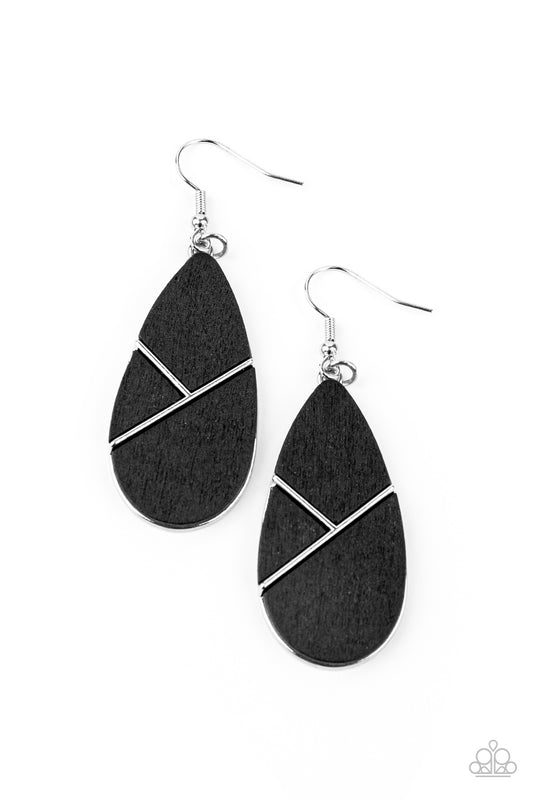 Paparazzi Accessories: Sequoia Forest - Black Wood Earring