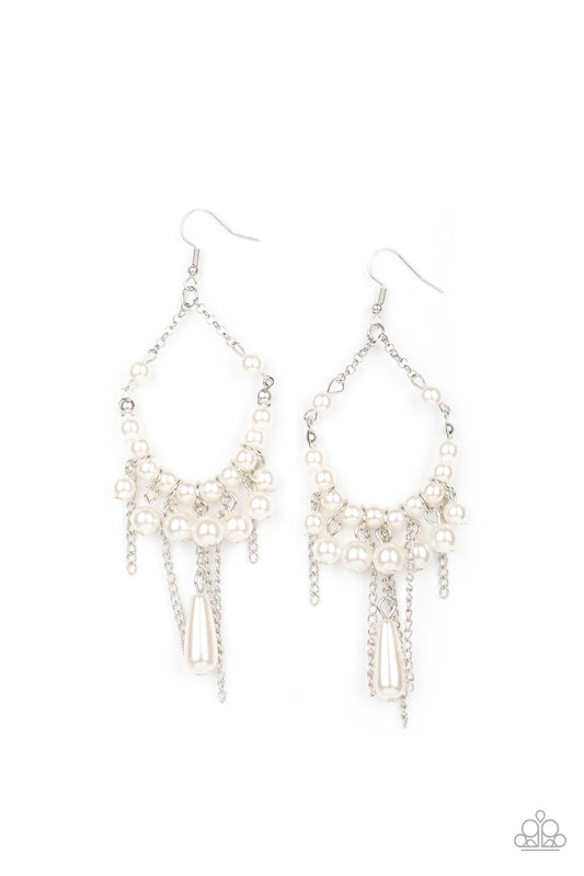 Paparazzi Accessories: Party Planner Posh - White Earring