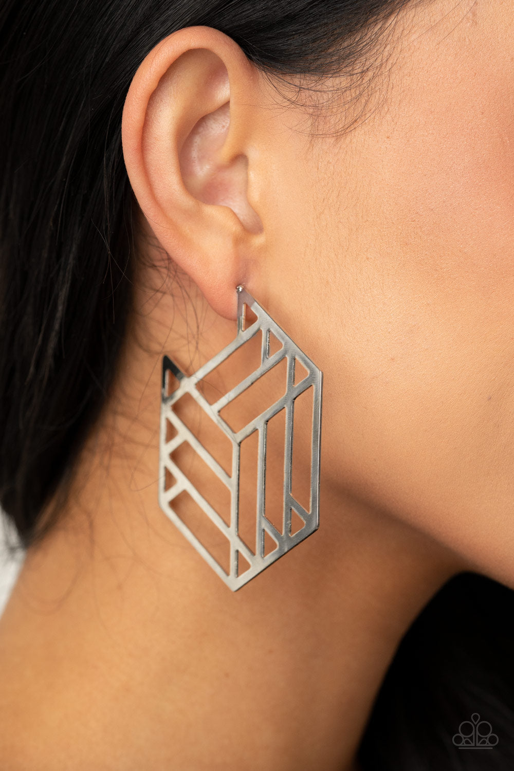 Paparazzi Accessories: Gotta Get GEO-ing - Silver Earring