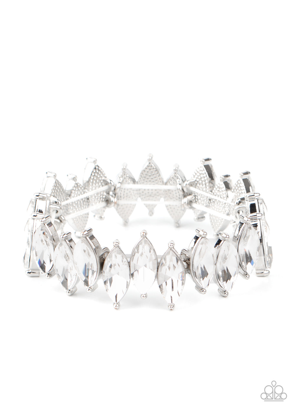 Paparazzi Accessories: Fiercely Fragmented - White Bracelet