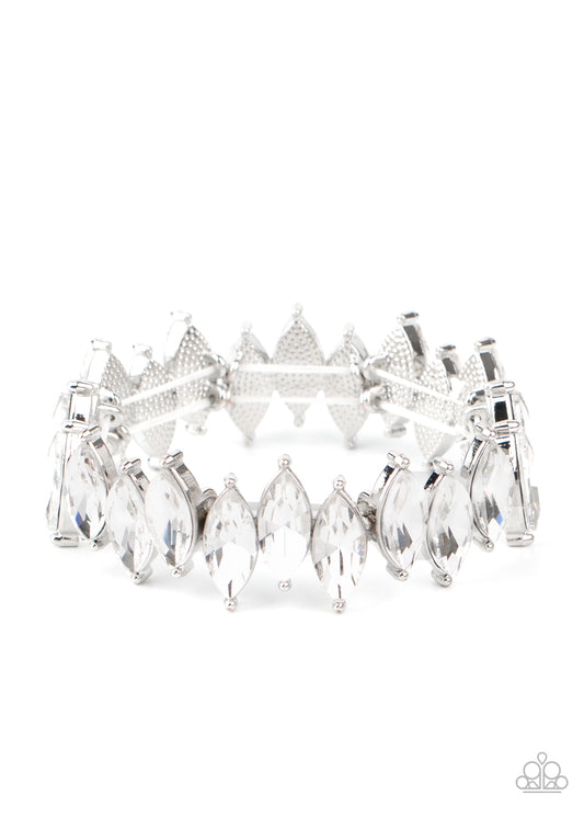 Paparazzi Accessories: Fiercely Fragmented - White Bracelet