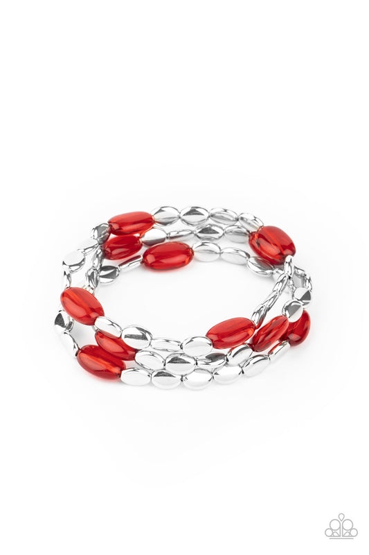 Paparazzi Accessories: Sorry to Burst Your BAUBLE - Red Bracelet