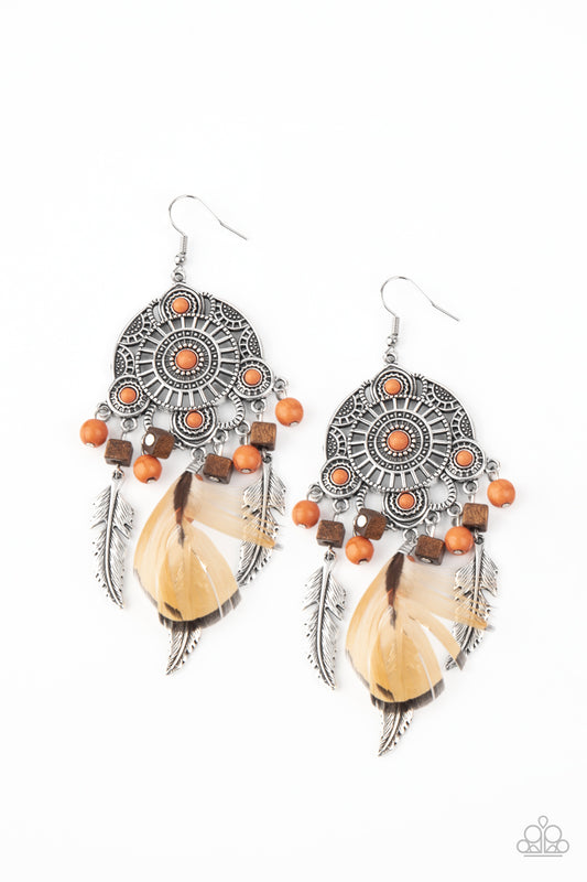 Paparazzi Accessories: Desert Plains - Orange Earring
