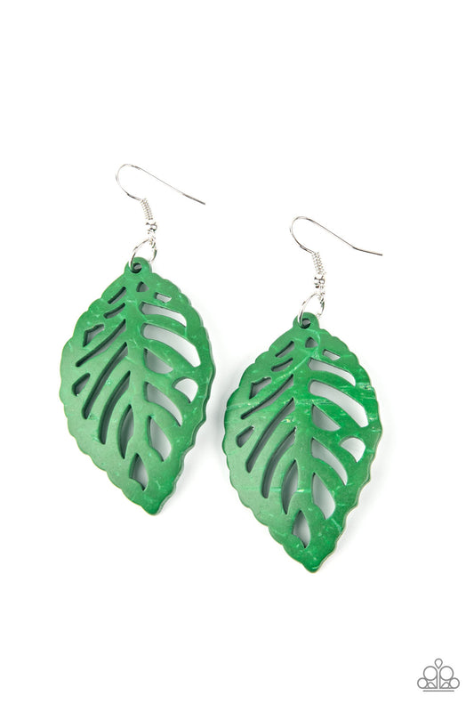 Paparazzi Accessories: LEAF Em Hanging - Green Earring