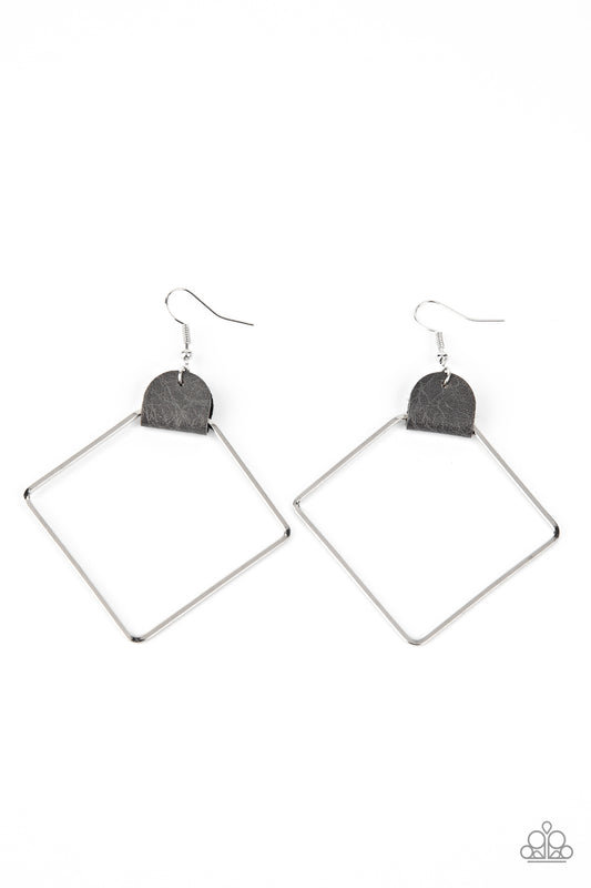 Paparazzi Accessories: Friends of a LEATHER - Silver Earring