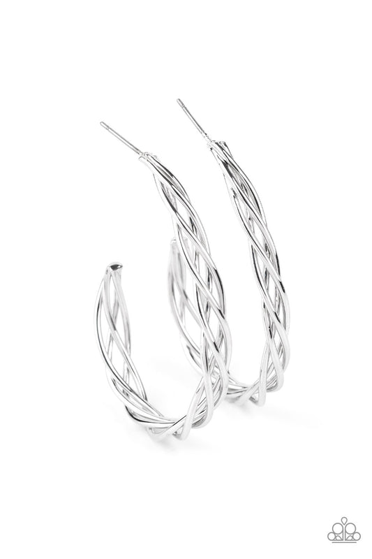Paparazzi Accessories: Twisted Tango - Silver Earring