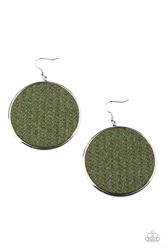Paparazzi Accessories: Wonderfully Woven - Green Earring