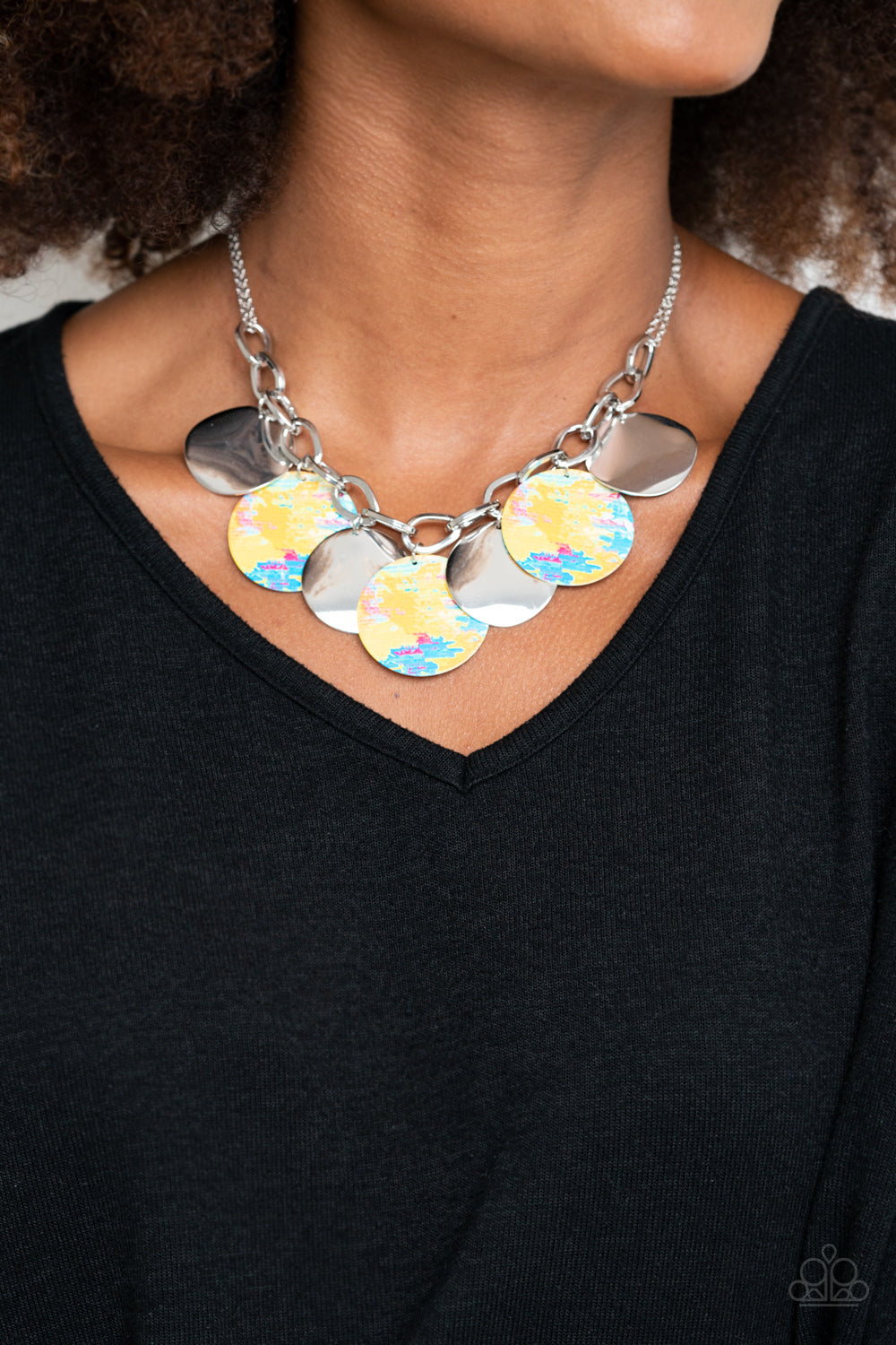 Paparazzi Accessories: Tie Dye Drama - Yellow Necklace