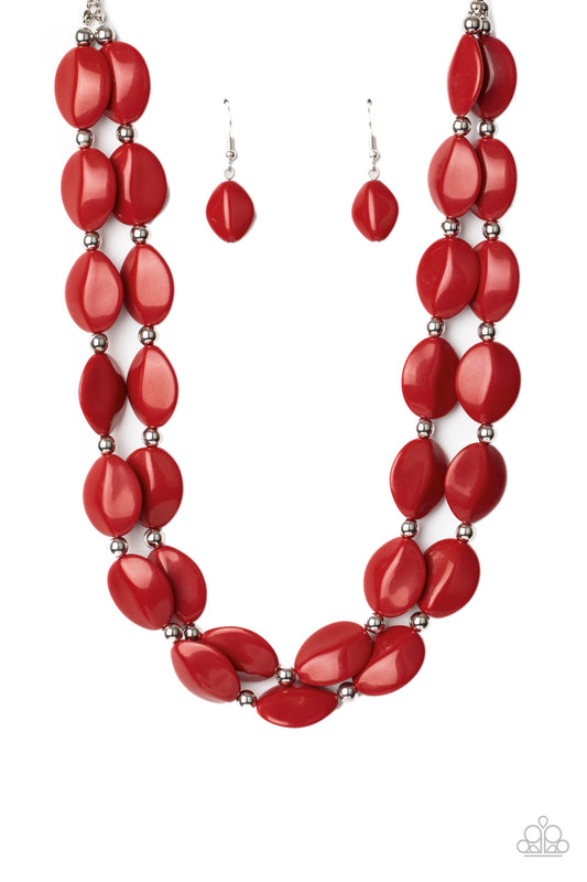 Paparazzi Accessories: Two-Story Stunner - Red Necklace