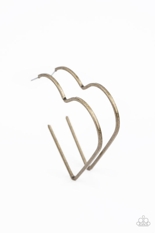 Paparazzi Accessories: I HEART a Rumor - Brass Earring