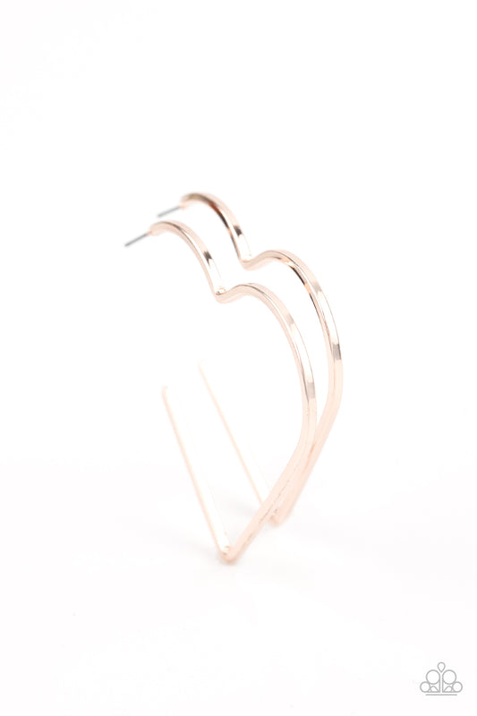 Paparazzi Accessories: I HEART a Rumor - Rose Gold Earring