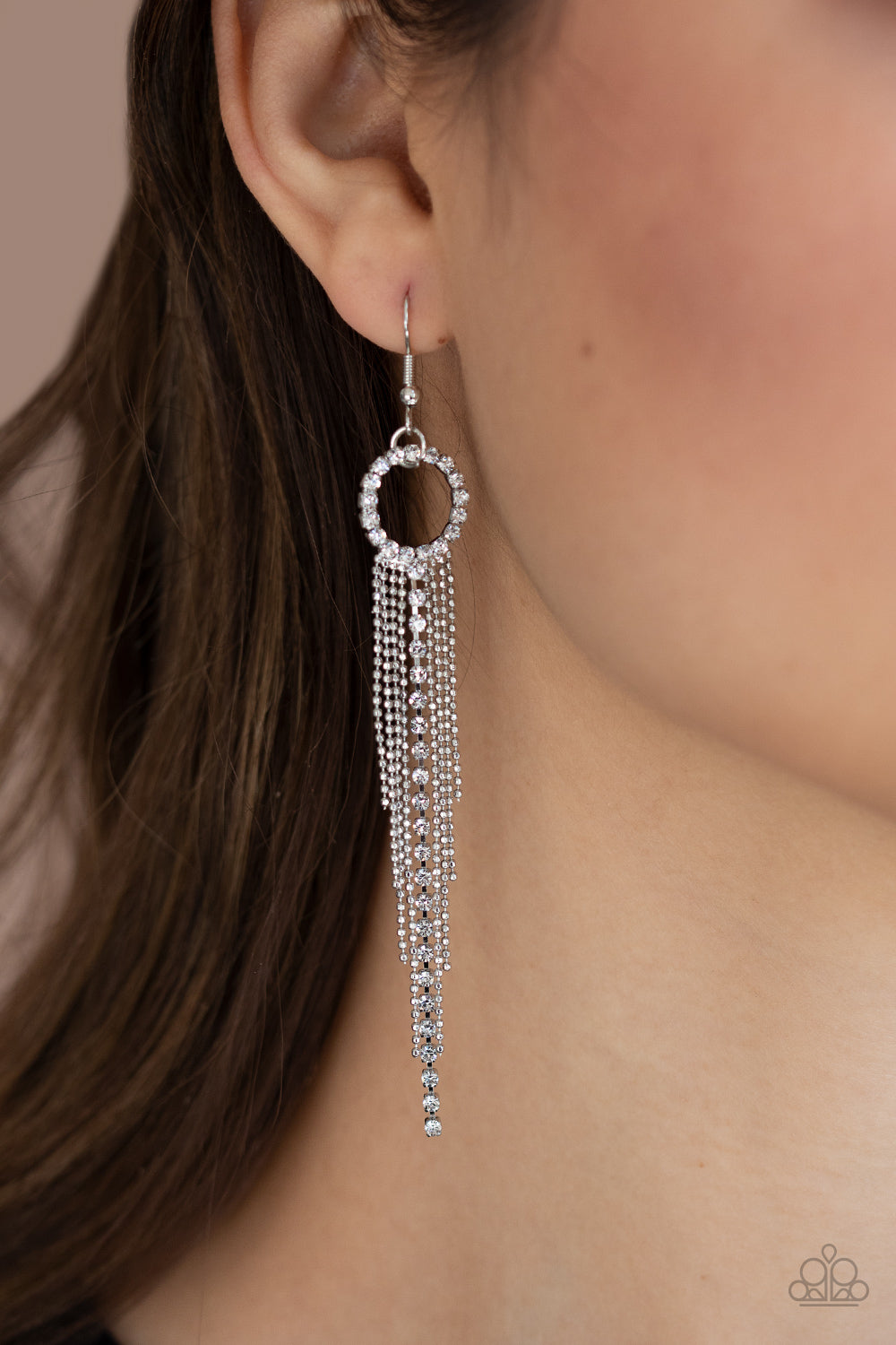 Paparazzi Accessories: Pass The Glitter - White Earring