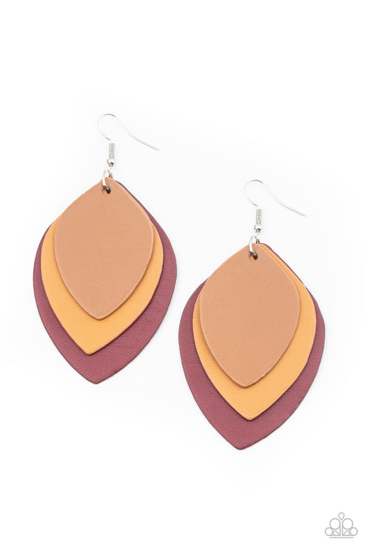 Paparazzi Accessories: Light as a LEATHER - Red Earring