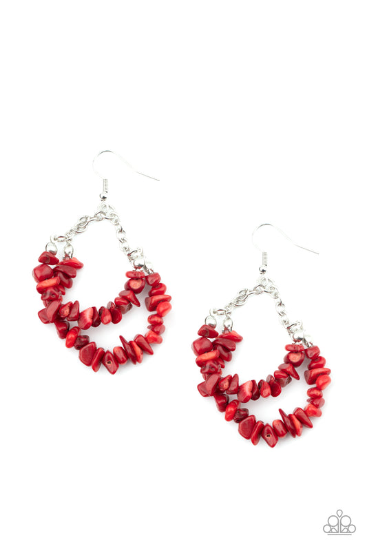 Paparazzi Accessories: Rainbow Rock Gardens - Red Earring