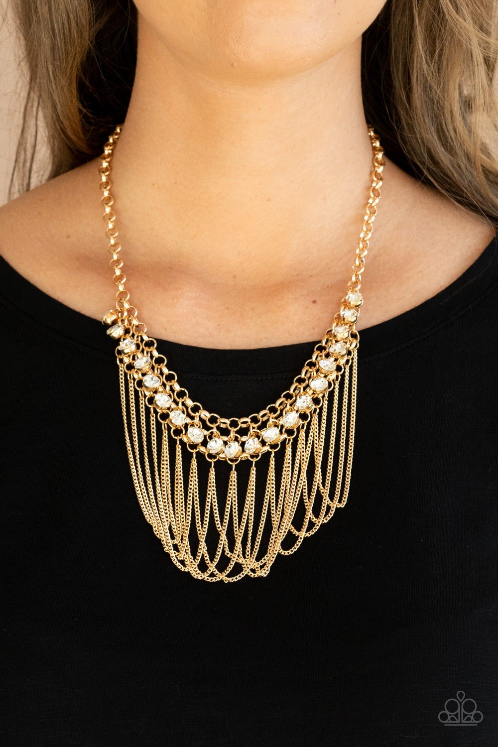 Paparazzi Accessories:Flaunt Your Fringe - Gold Necklace