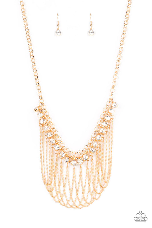 Paparazzi Accessories:Flaunt Your Fringe - Gold Necklace