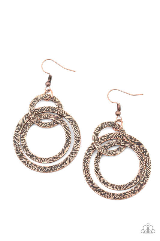 Paparazzi Accessories: Distractingly Dizzy - Copper Earring