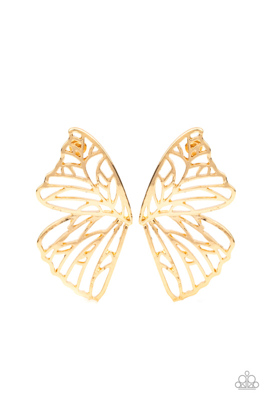 Paparazzi Accessories: Butterfly Frills - Gold Earring