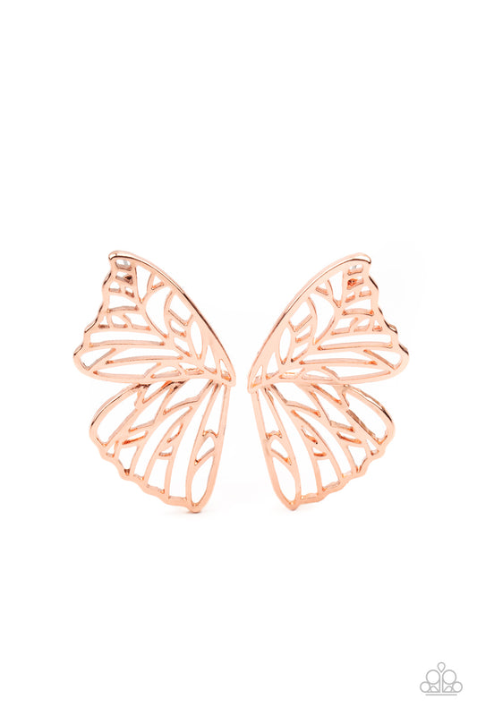 Paparazzi Accessories: Butterfly Frills - Copper Post Earring