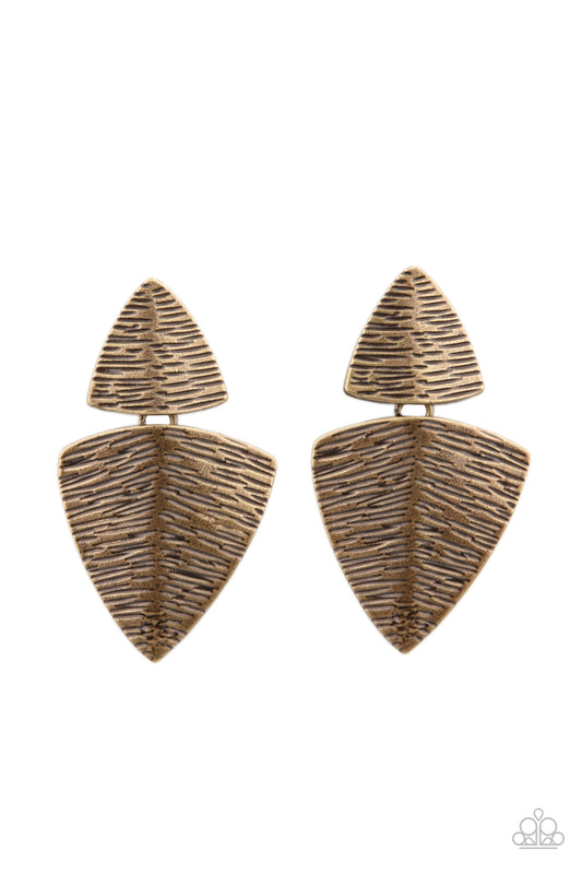 Paparazzi Accessories: PRIMAL Factors - Brass Earrings