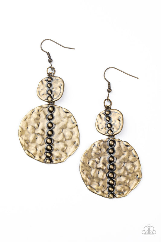 Paparazzi Accessories: Metro Metalhead - Brass Earring