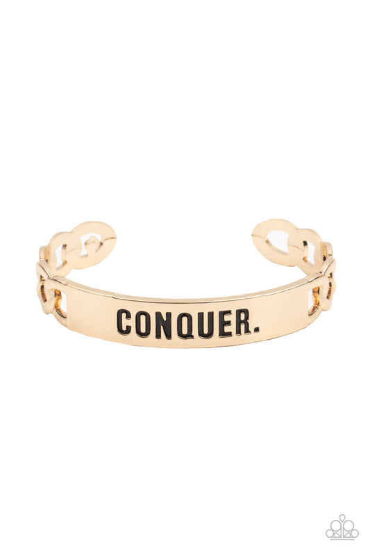 Paparazzi Accessories: Conquer Your Fears - Gold Bracelet