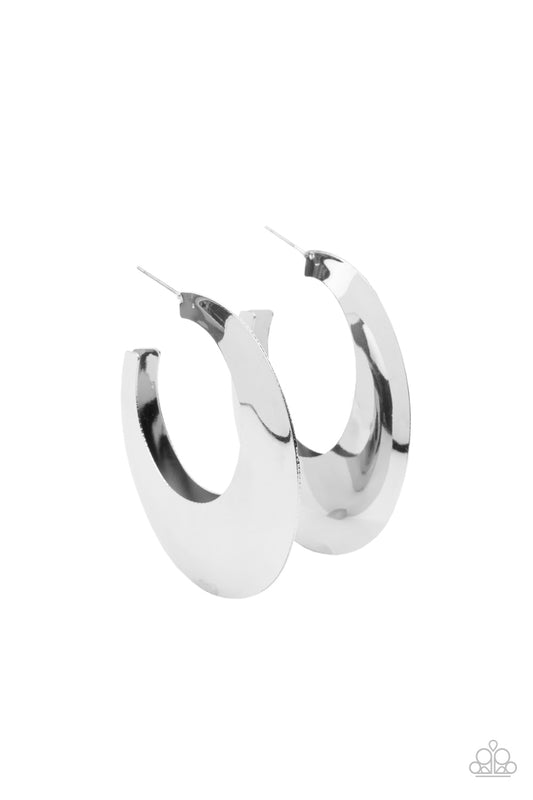 Paparazzi Accessories: Going OVAL-board - Silver Earring