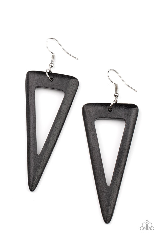 Paparazzi Accessories: Bermuda Backpacker - Black Earring