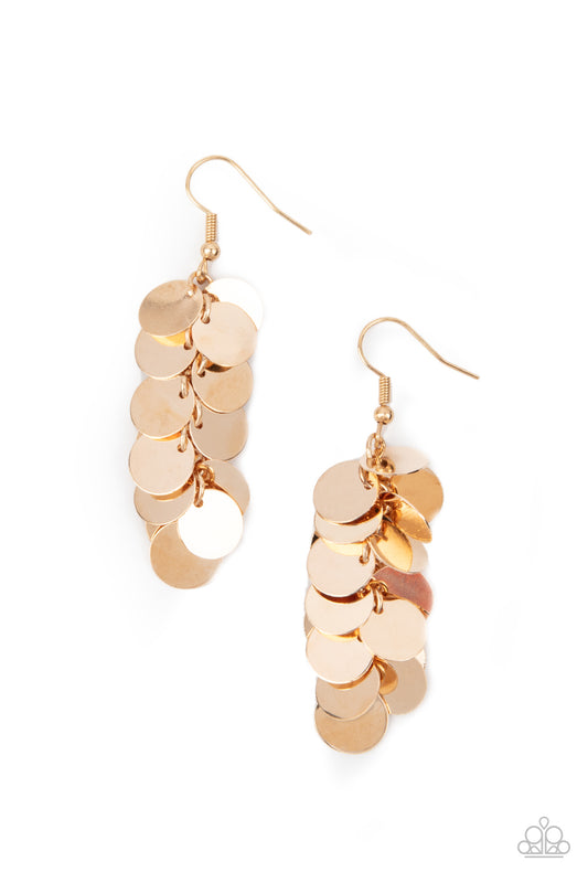 Paparazzi Accessories: Hear Me Shimmer - Gold Earring