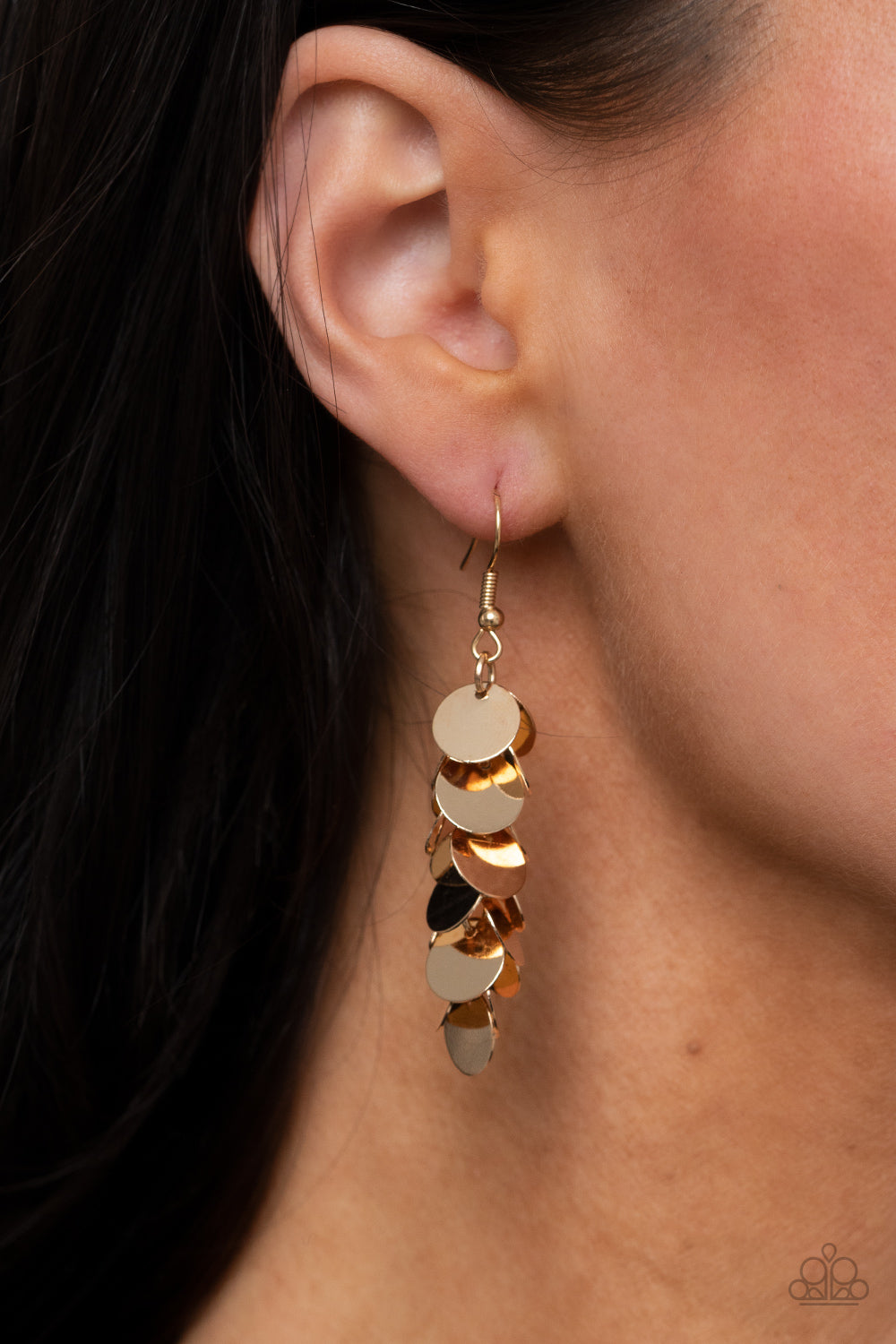 Paparazzi Accessories: Hear Me Shimmer - Gold Earring