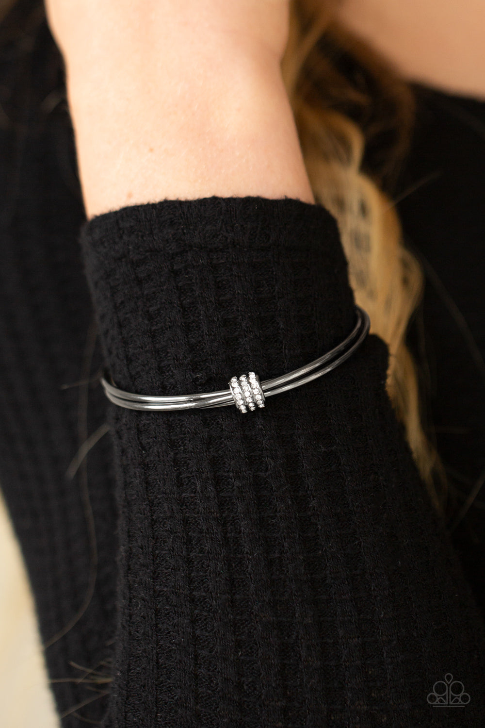 Paparazzi Accessories: Roll Out The Rhinestones - Black Bracelet