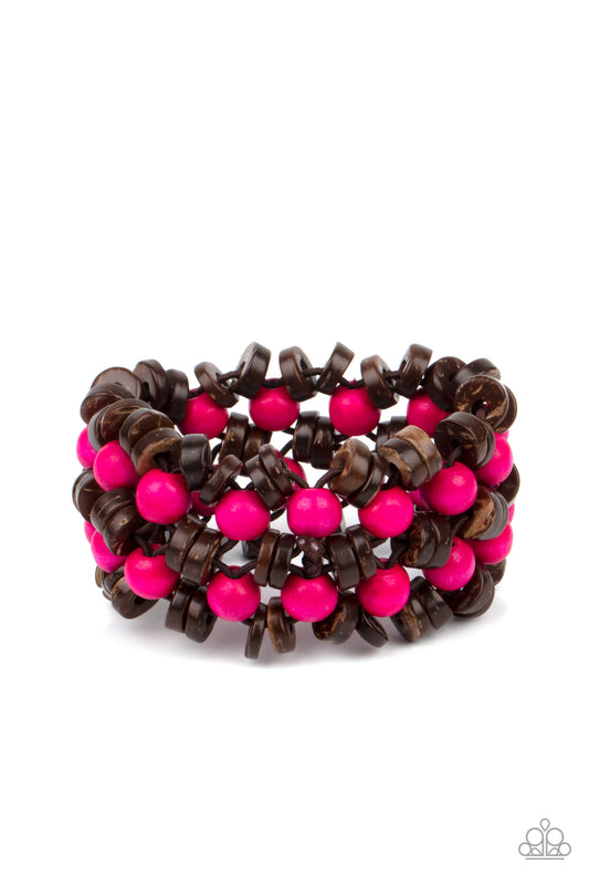 Paparazzi Accessories: Tahiti Tourist - Pink Bracelet