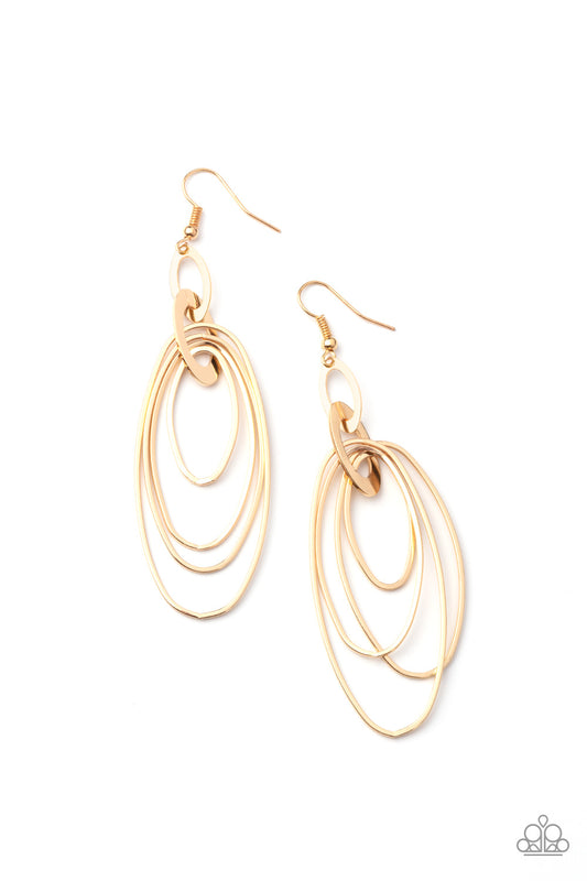 Paparazzi Accessories: OVAL The Moon - Gold Earring