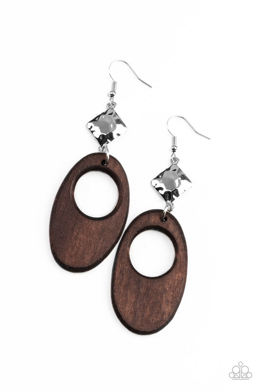 Paparazzi Accessories: Retro Reveal - Brown Earring